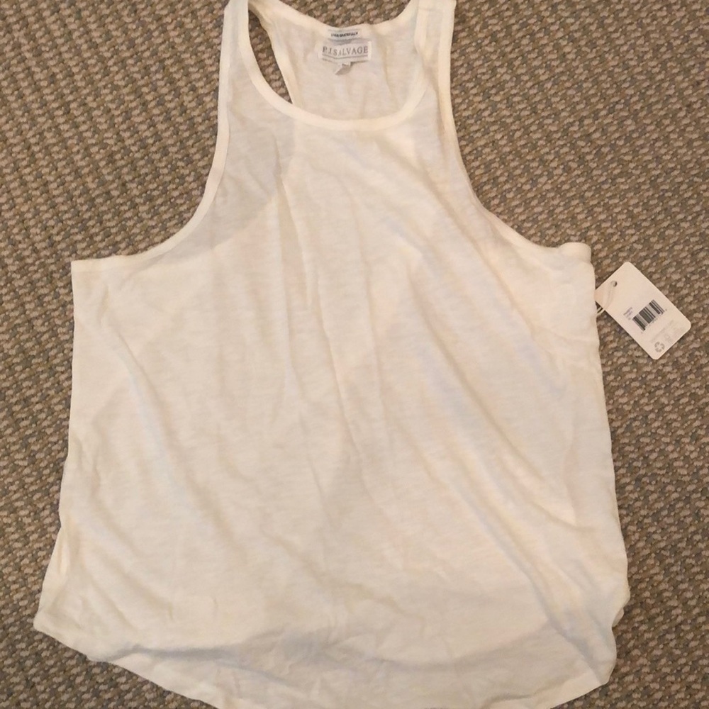 P j salvage top cut in back. Sleeveless. New with tags